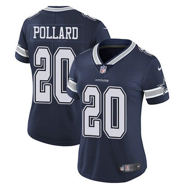Women's Dallas Cowboys #20 Tony Pollard Navy Vapor Untouchable Limited Football Stitched Jersey(Run Small)